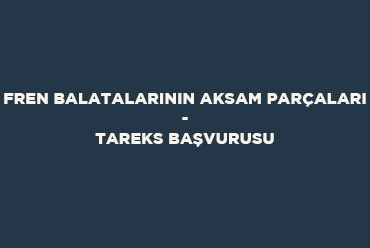 Fren Balatalarının Aksam Parçaları - Tareks Başvurusu 